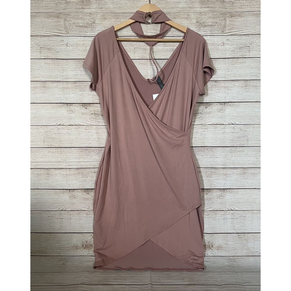 NEW May Pink Plus Size 1XL‎ Stretchy Curve Hugging Dress